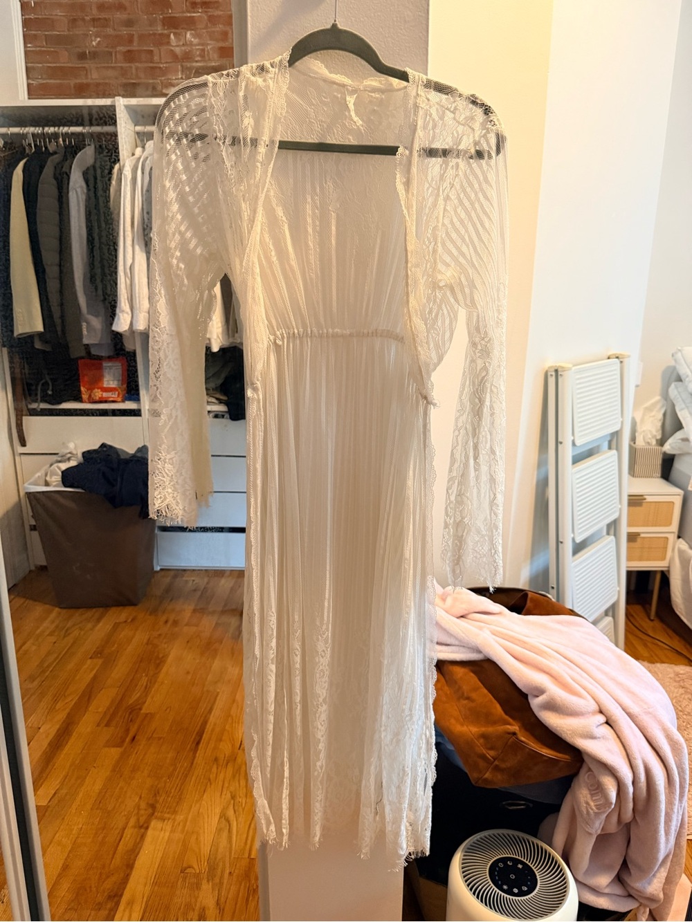 Cotton On Ivory Lace Long-Sleeve Dress